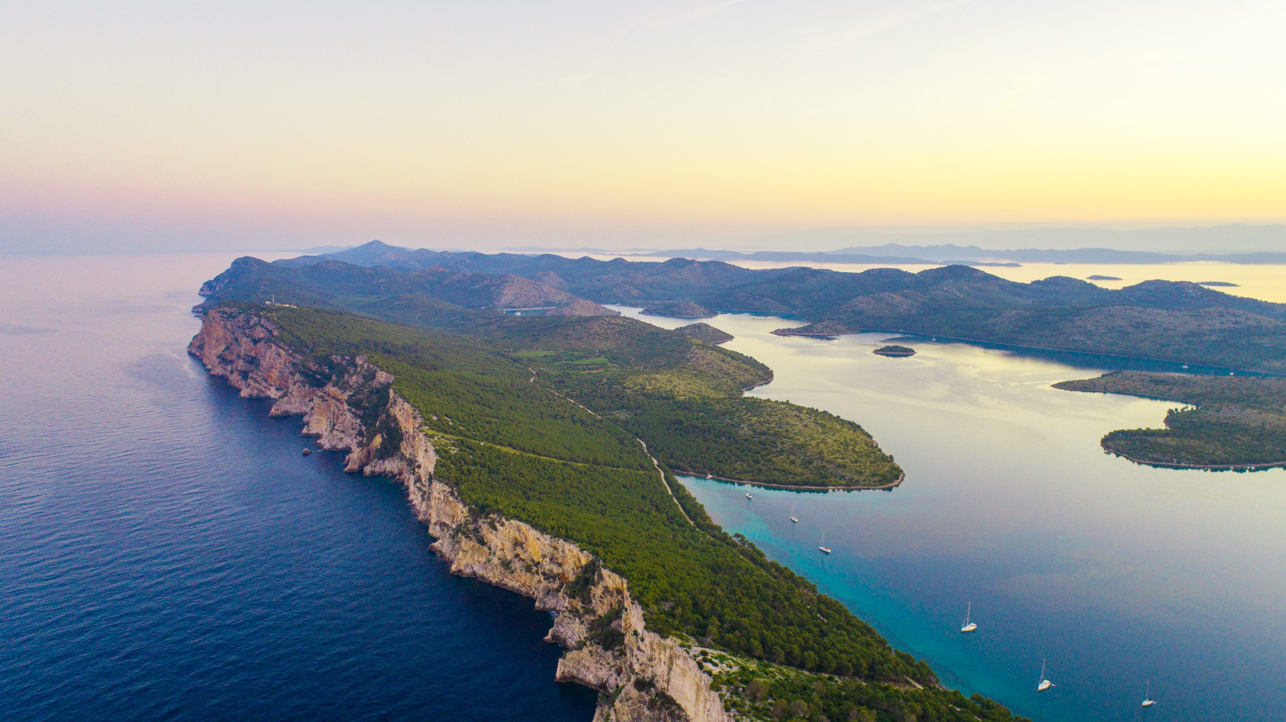 Seascape with picturesque islands and cliffs, Croatia